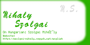 mihaly szolgai business card